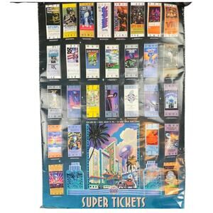 Vtg NFL 1994 Super Bowl Super Tickets Poster Action Images 24x36 FAIR CONDITION